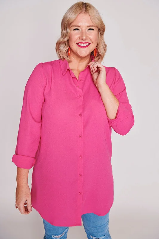 Black women's topsAsher Pink Longline Shirt