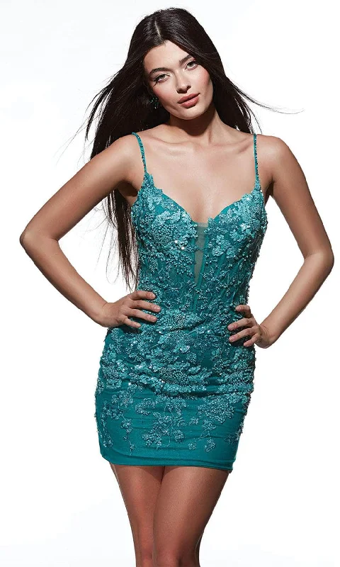 women's suit sets with linen blendsAlyce Paris 4868 - Embellished Corset Bodice Cocktail Dress