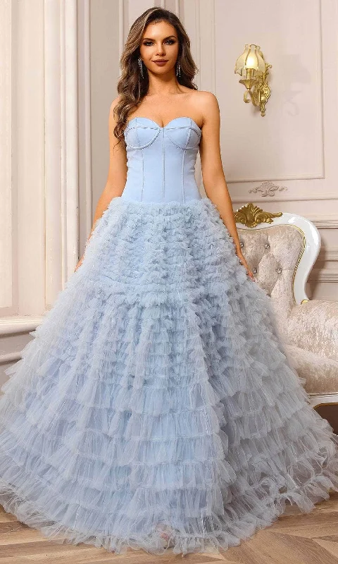 women's suit sets with high-slit skirtsTerani Couture 251P4092 - Corset Strapless Ballgown