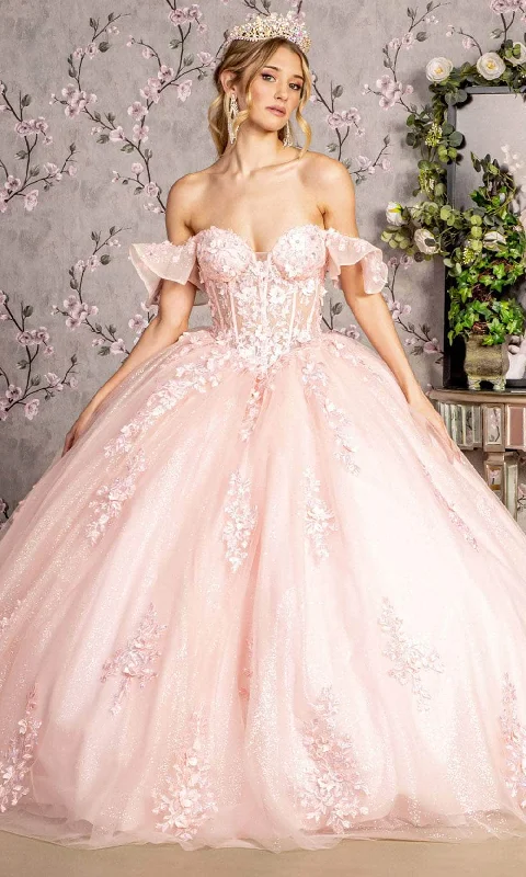 women's suit sets for springGLS by Gloria GL3475 - Corset Bodice Off-Shoulder Ballgown