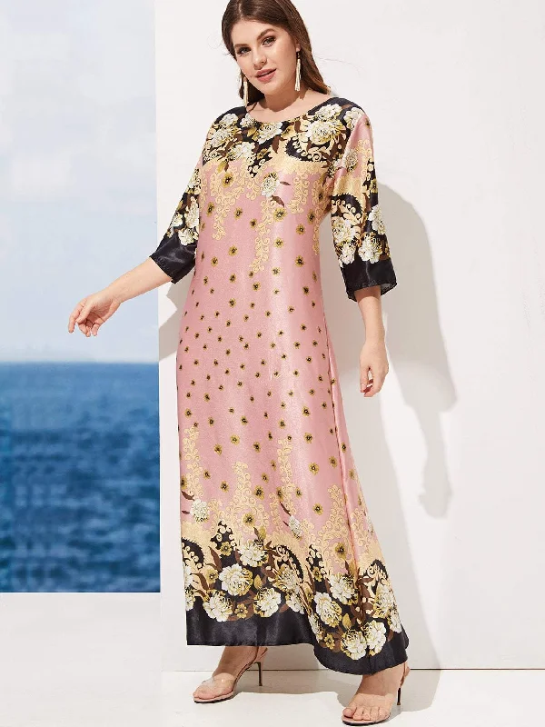 Bridesmaid dresses for womenPlus Floral Print Longline Dress