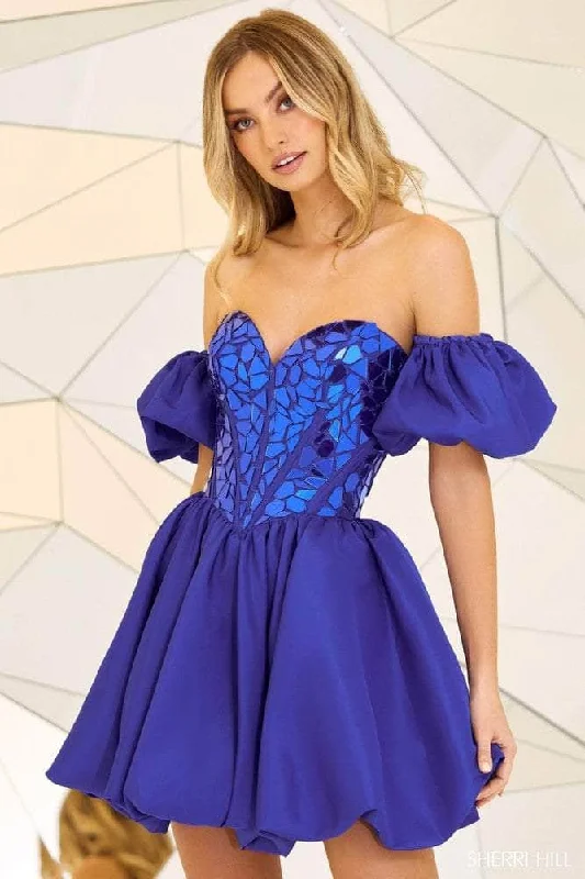 women's suit sets with shoesSherri Hill 55220 - Off-Shoulder Corset Cocktail Dress
