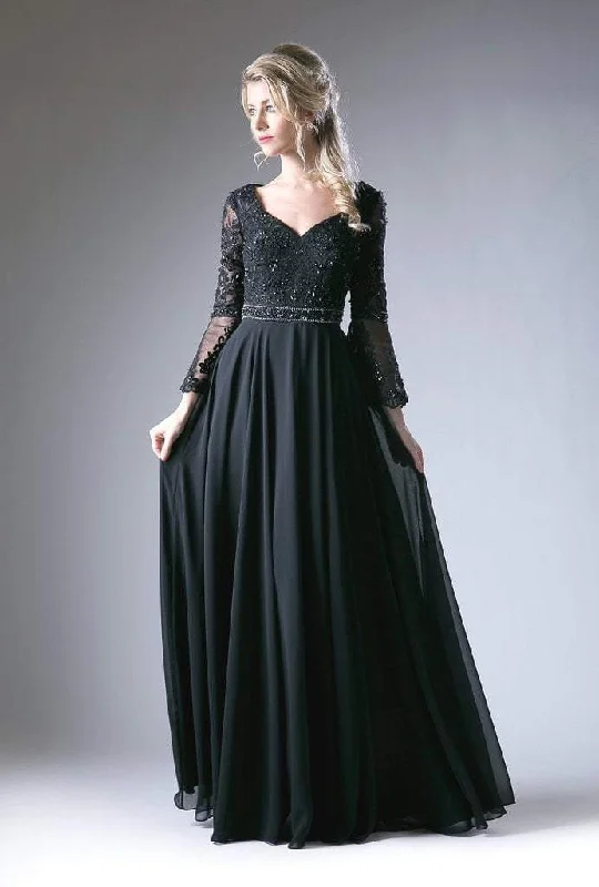 Halter dresses for womenCinderella Divine - Sweetheart Long Bell Sleeves Lace Evening Gown CR773 - 1 pc Dusty Rose in Sizes 12 Available