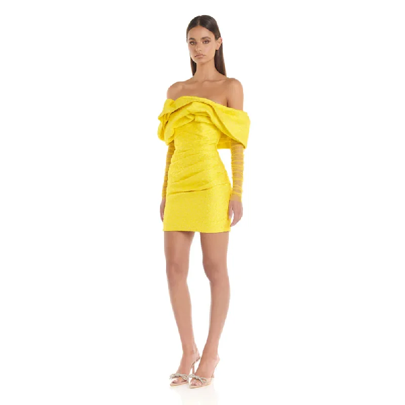 Sack dresses for womenOff Shoulder Long Sleeve Tulle Mini Bodycon Dress HL9159