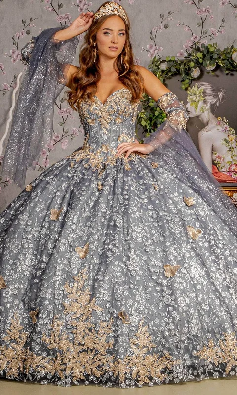 women's suit sets for autumnGLS by Gloria GL3318 - Glitter Embellished Corset Bodice Ballgown