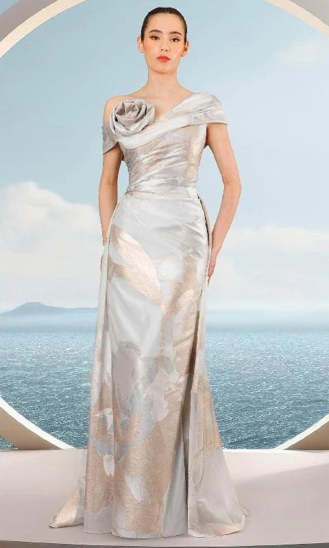 women's suit sets with tailored pantsJanique 2515 - Rosette Accent Evening Dress