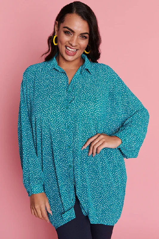 Checkered women's topsBliss Irregular Spot Shirt