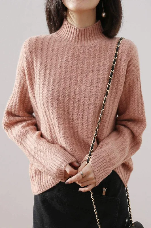 Gym women's sweaterThick Cable Knit Half-Pullover