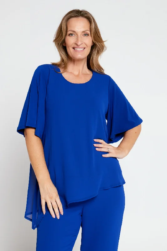 Women's casual topsSerendipity Chiffon Top - Royal