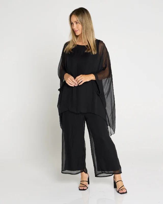 Sustainable women's topsTalissa Chiffon Top - Black