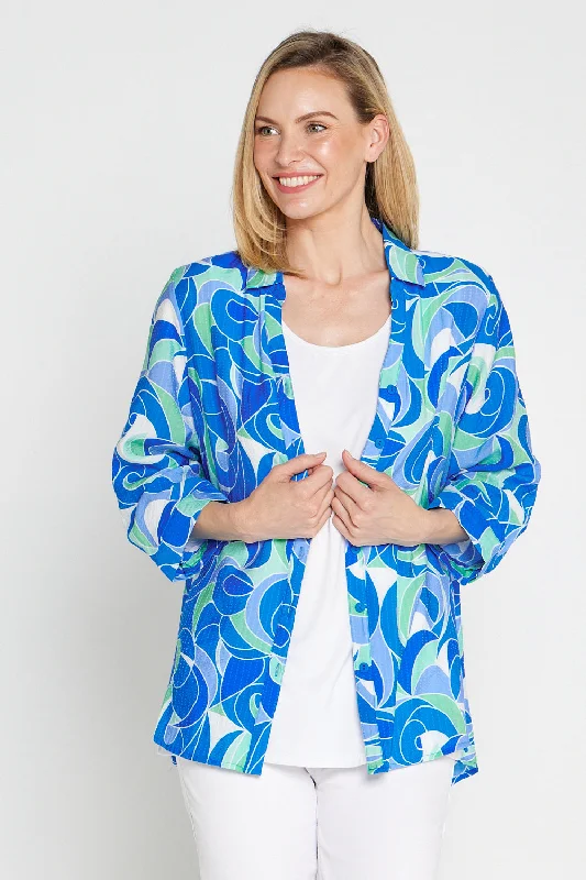 V-neck women's topsShiloh Shirt - Ocean Swirl