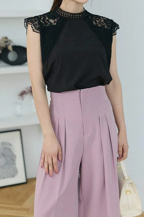 Breathable women's topsStand Collar Embroidered Lace Docking Blouse - 3 Colors Available