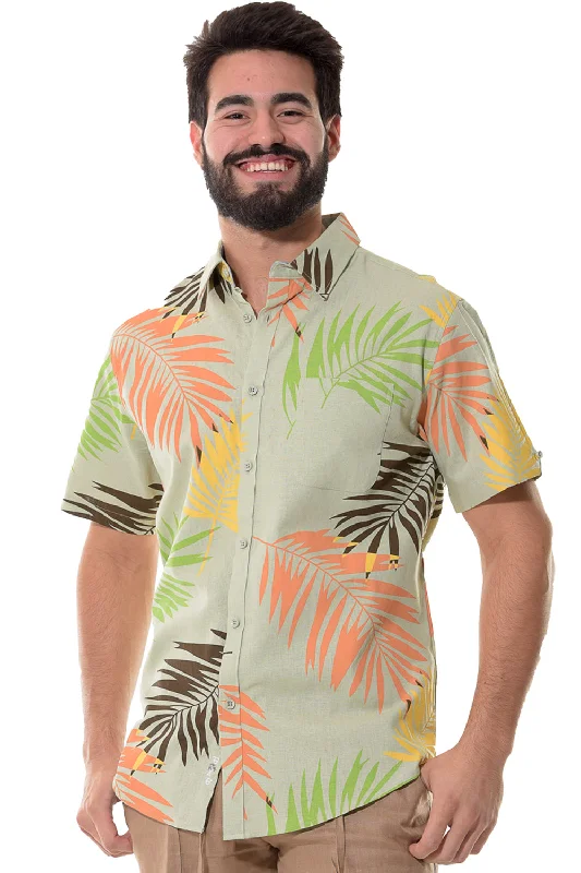 Thermal women's topsBohio Men's Linen Tropical Print Casual Short Sleeve (1) Pocket Shirt -MLSP1188