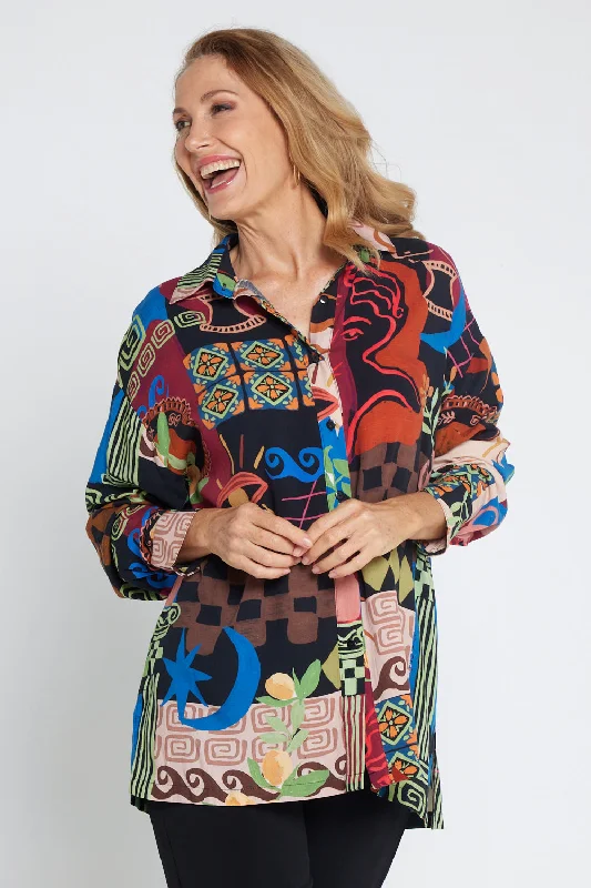 Crew neck women's topsValencia Shirt - Colosseum Collage