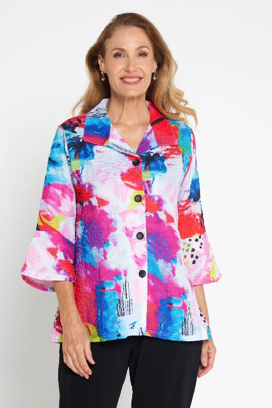 High-street women's topsVeronica Blouse - Vivid Watercolour