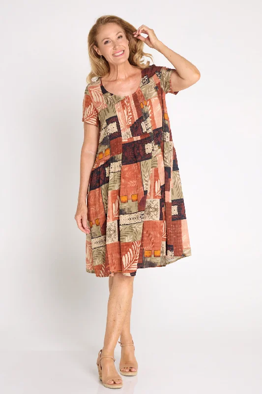 High-slit dresses for womenEmery Cotton Dress - Midcentury Mosaic
