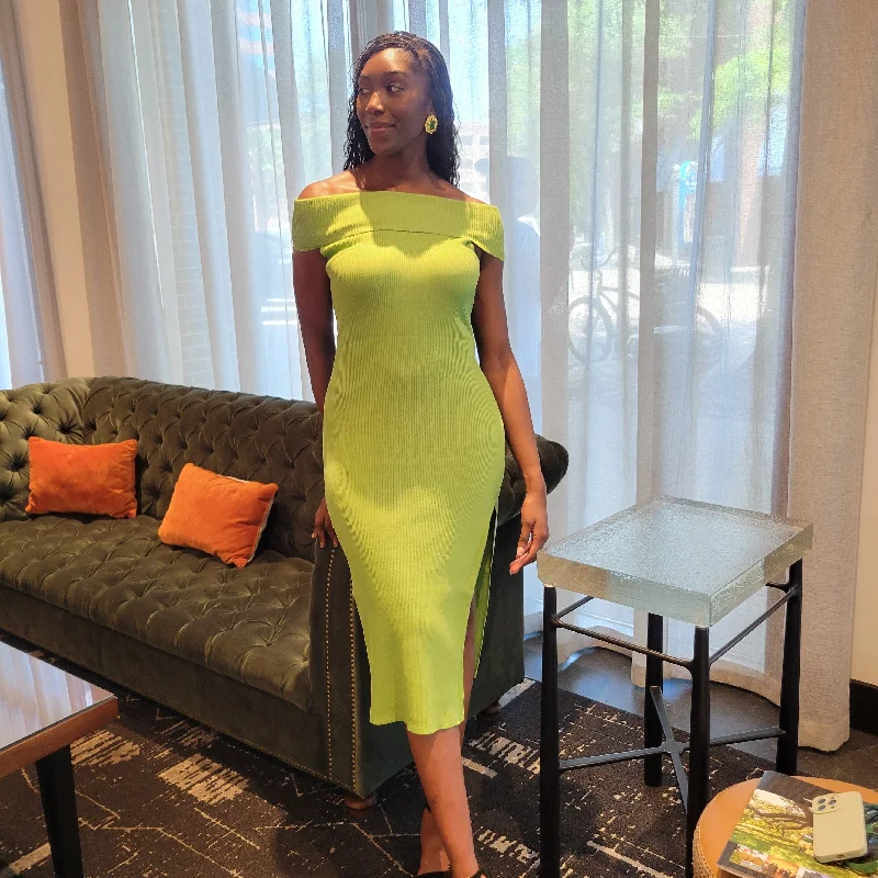 Sleeveless dresses for womenOFF THE SHOULDER MIDI DRESS