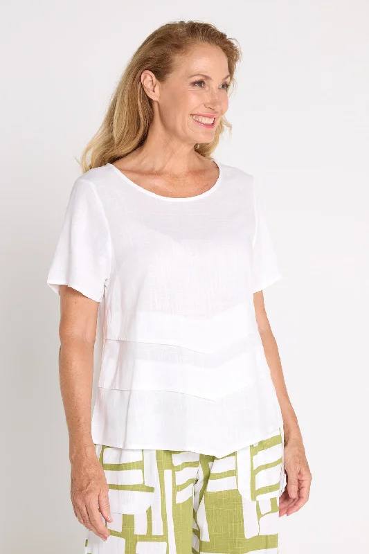 Teal women's topsElaine Linen Top - White