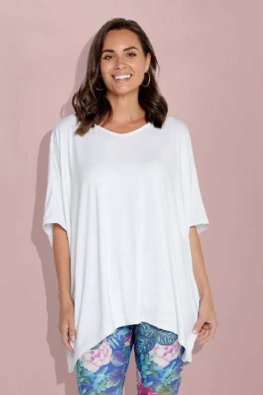 Wrinkle-resistant women's topsAlana Bamboo Top - White