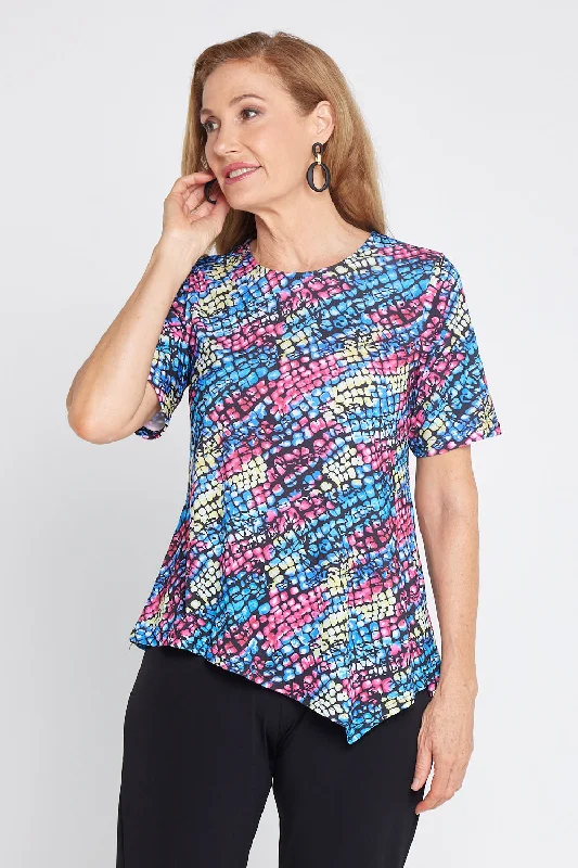 Zip-up women's topsShyla Top - Indigo Croc