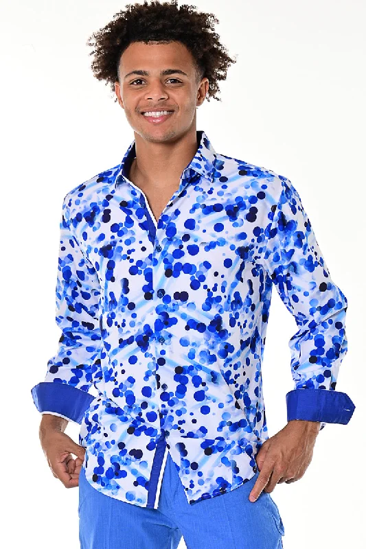 Checkered women's topsBohio Mens Casual Print Shirt - Vacay Long Sleeve Button Up Night Life - MXL1684