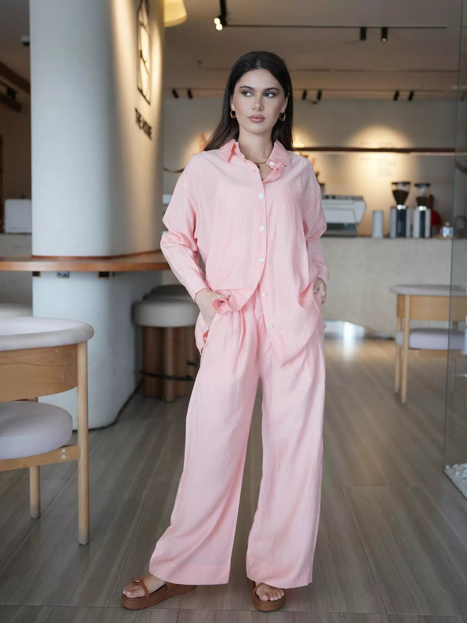 Water-resistant women's topsFreedom Pink Button Down Shirt