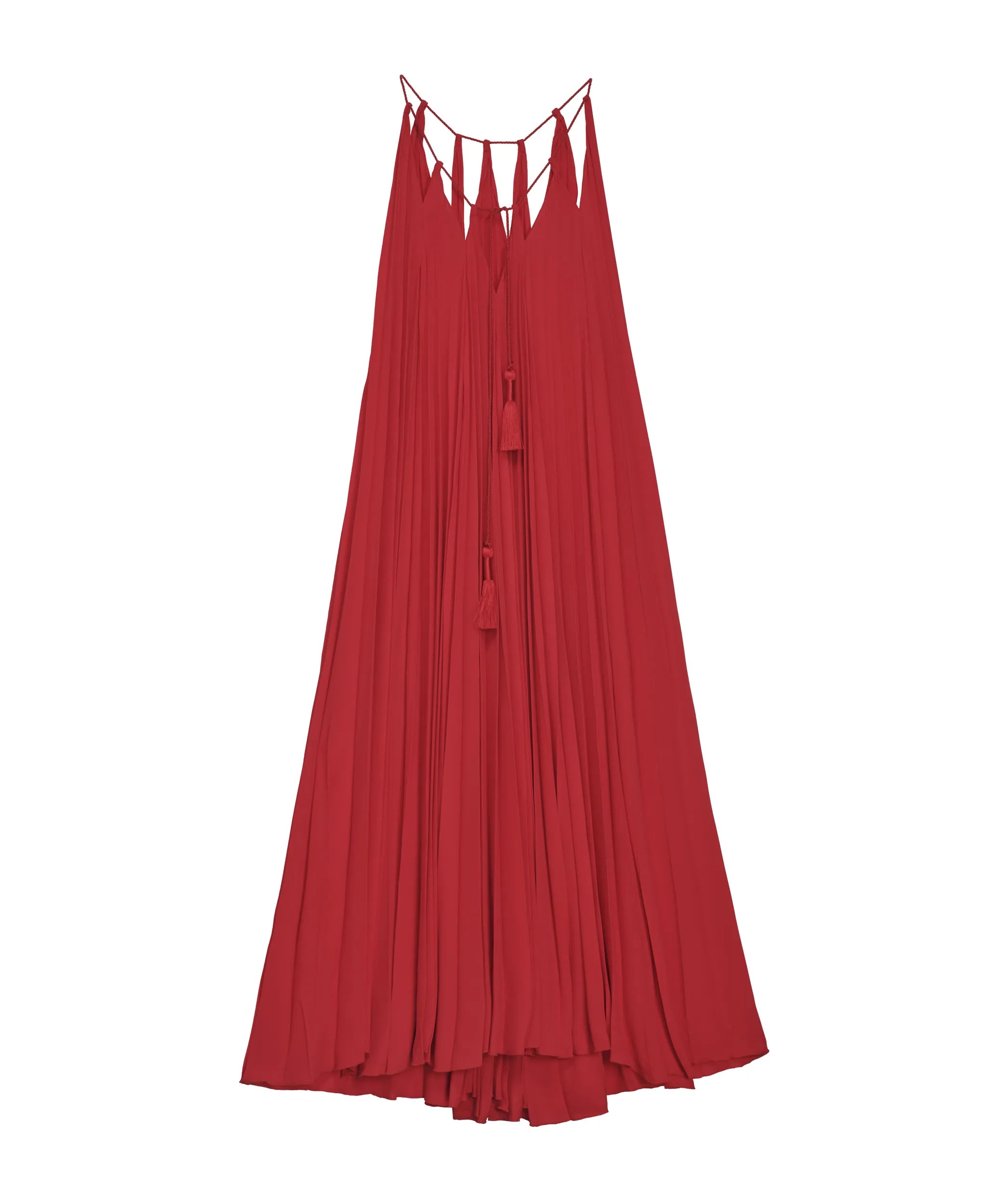 Solid color dresses for womenAlthea V Neck Cut Out Halter Midi Dress Red