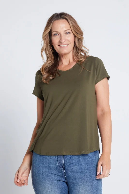 Handmade women's topsBamboo Tee - Olive