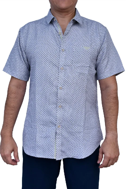 Evening women's topsBohio Men's Short Sleeve Button Down Shirt Casual Design - Beige - MCS1954