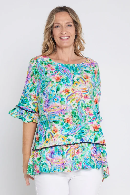 Suede women's topsElectra Top - Rainbow Paisley