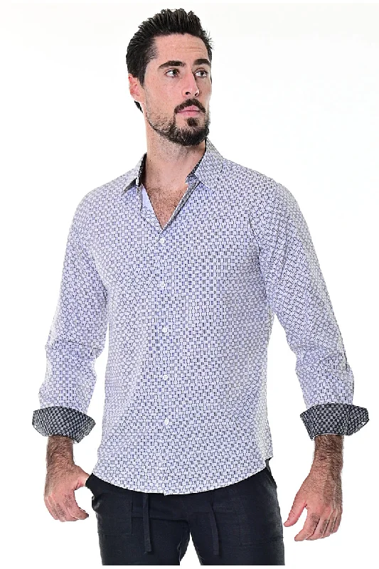Solid color women's topsBohio Mens Casual Print Shirt - Vacay Long Sleeve Button Up Night Life - MXL1681