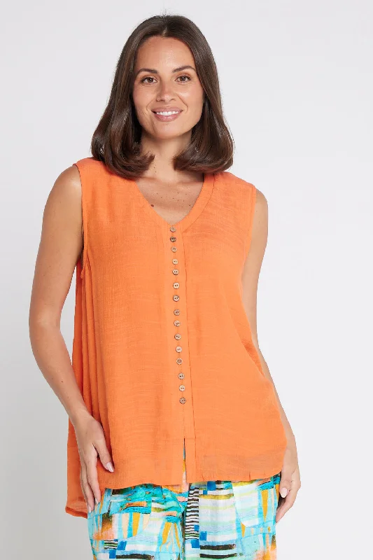 Chenille women's topsSleeveless Gemma Top - Orange