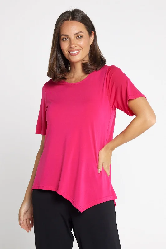 Crew neck women's topsShyla Top - Hot Pink