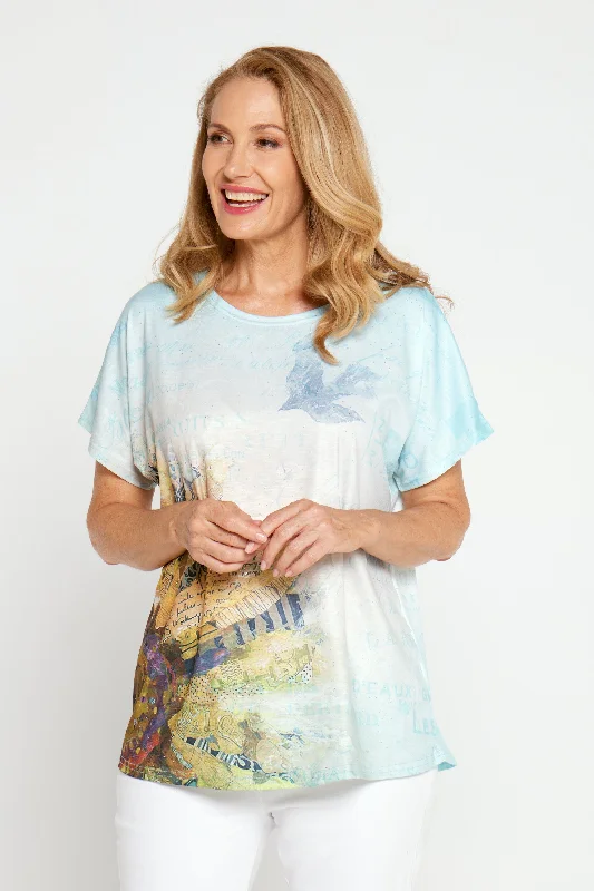 Evening women's topsPoetry Top - Mint Collage