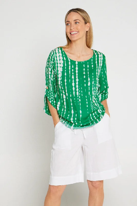 Sage green women's topsRaven Top - Emerald Ripple