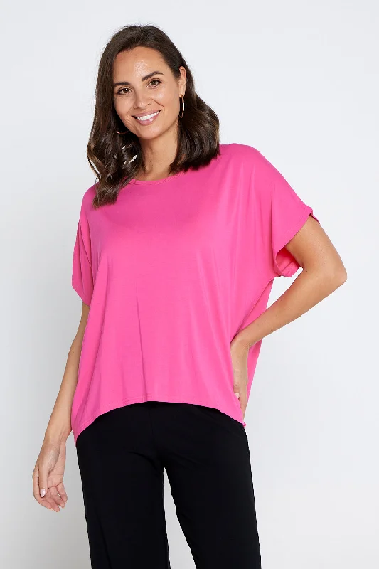 Cropped women's topsOlivia Bamboo Top - Hot Pink