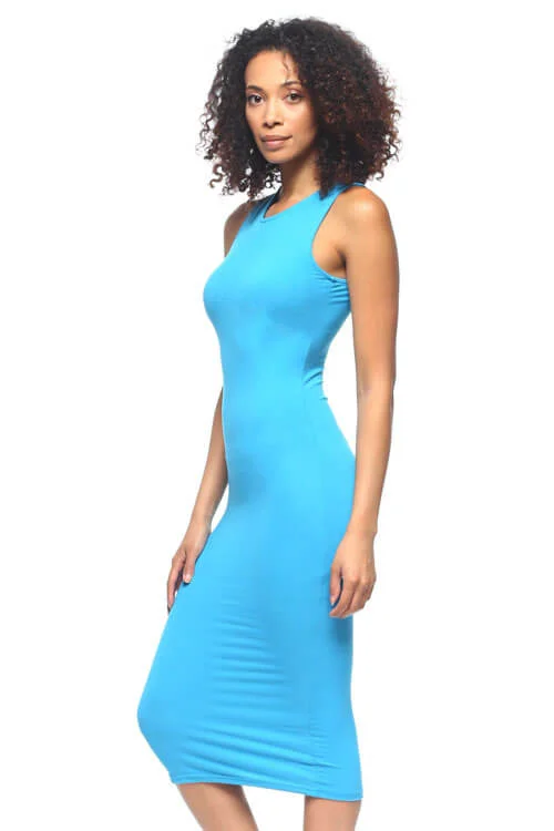 High-neck dresses for womenOcean Blu Midi Dress