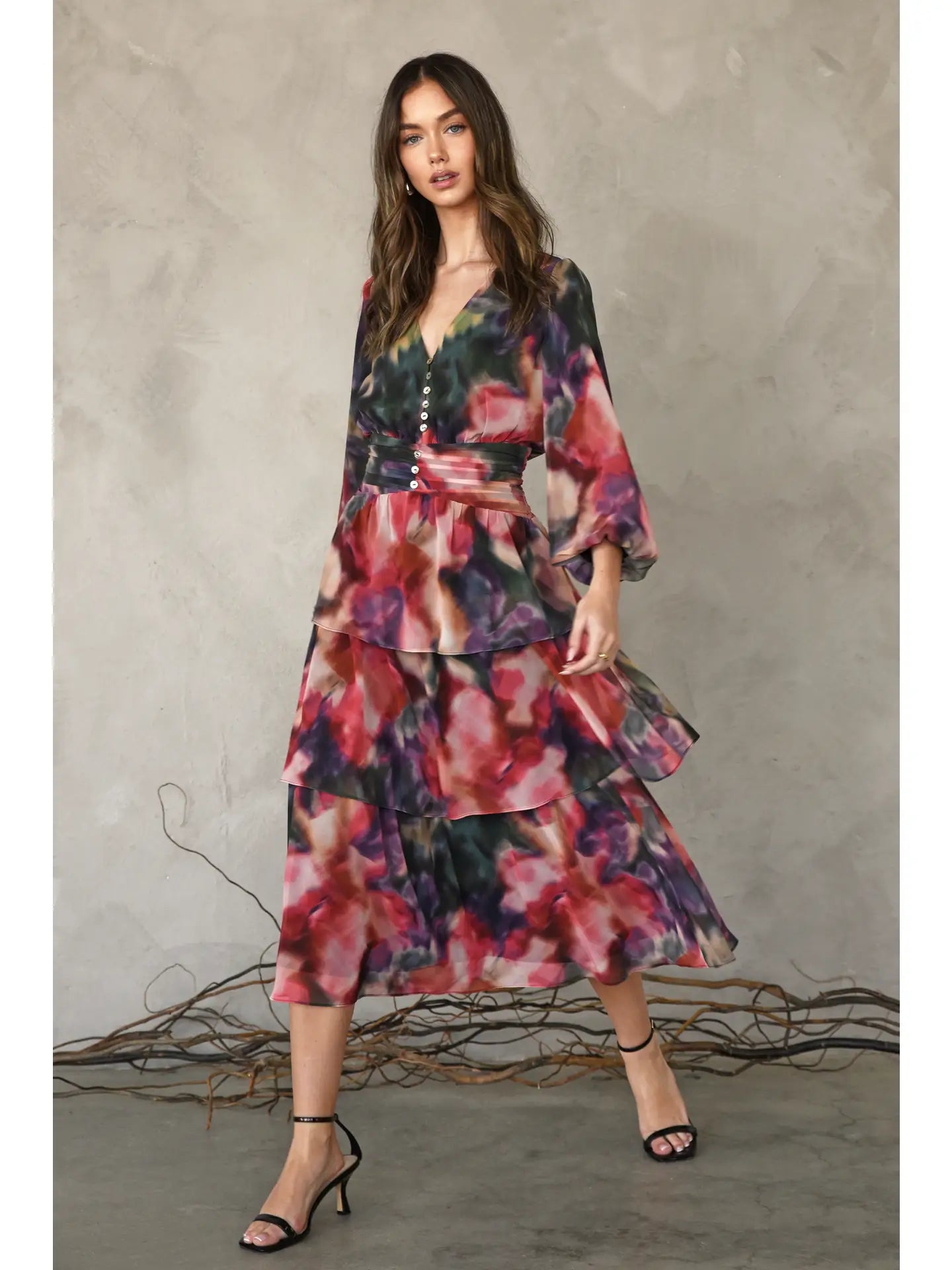 Midi dresses for womenCherly Tiered Midi Dress