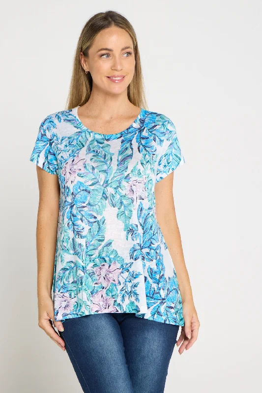 Crew neck women's topsCalathea Top - Jade Garden