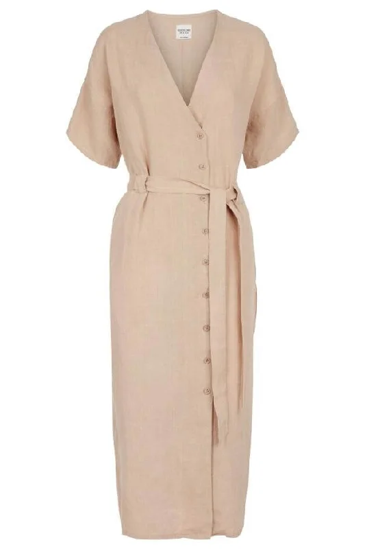 Halter dresses for womenAsymmetrical Button-Down Wrapped Midi Dress