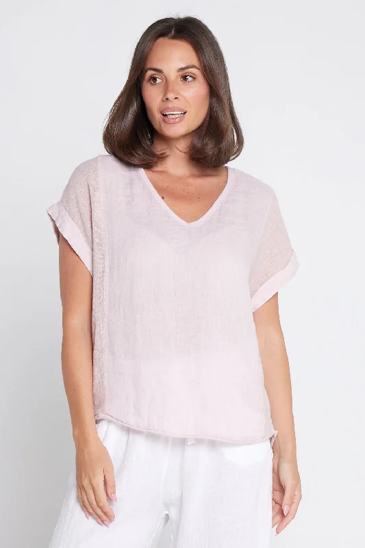 Boutique women's topsRaquel Linen Top - Rosa Blush