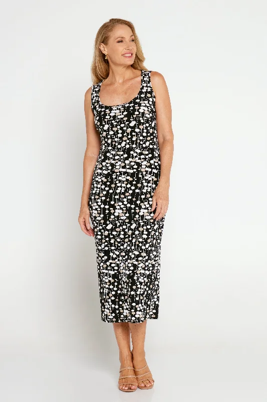 Cap sleeve dresses for womenFindon Midi Slip Dress - Pebble Print