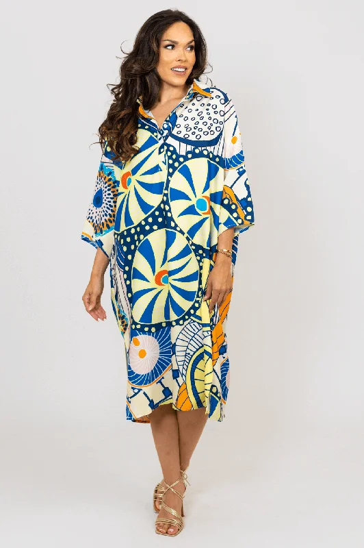 Petite dresses for womenAbstract Midi Shirt Dress