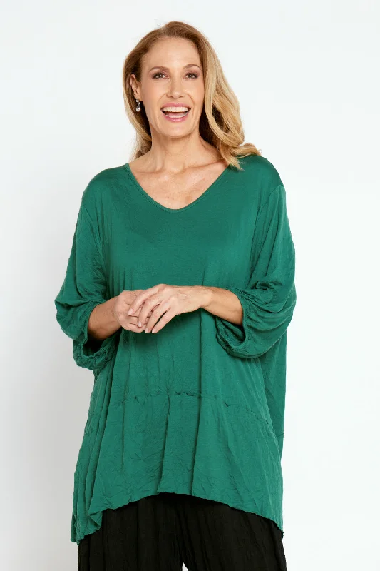 Mustard yellow women's topsSanders Cotton Top - Forest