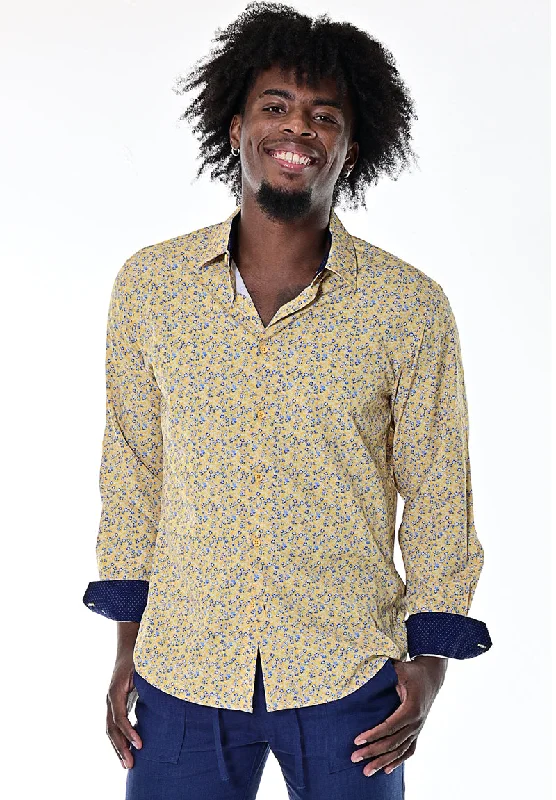 Olive green women's topsBohio Mens Casual Print Shirt - Vacay Long Sleeve Button Up Night Life - MXL1669