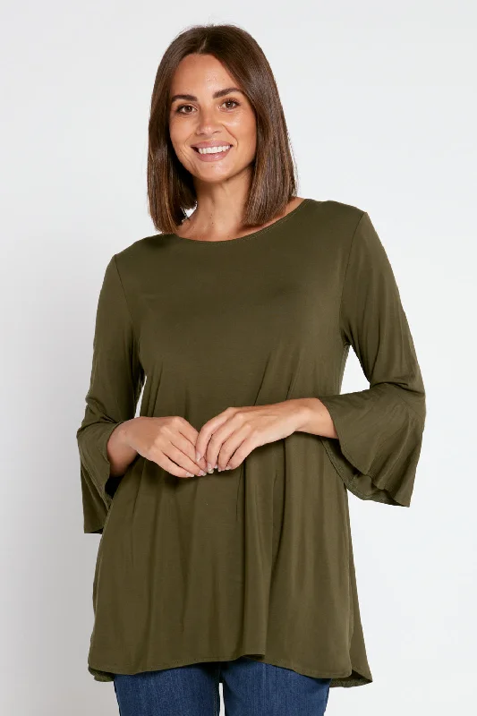 Women's casual topsLacey Bamboo Top - Olive