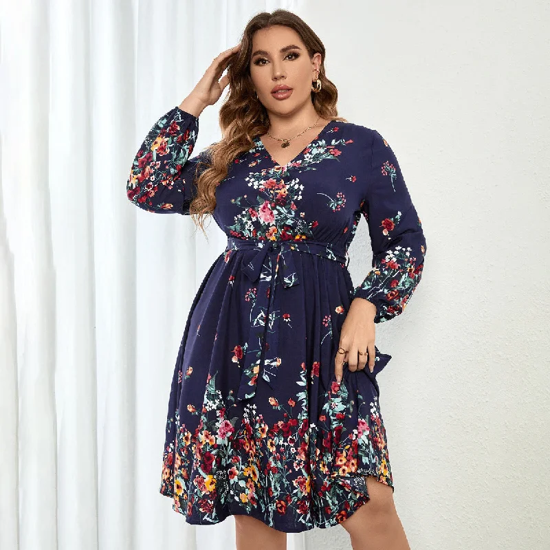 Mini dresses for womenPlus Size Elegant Midi Floral Dress