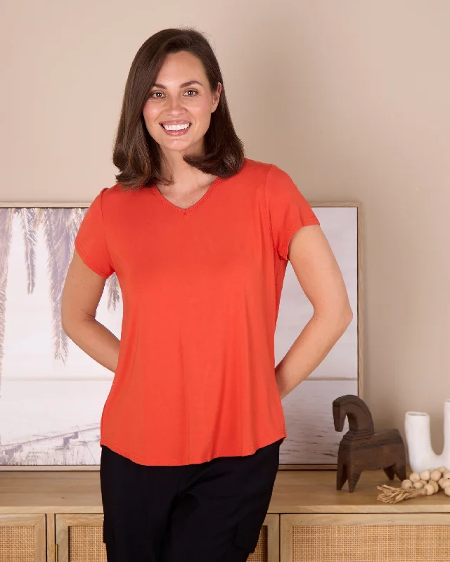 Breathable women's topsBamboo Tee - Tangerine