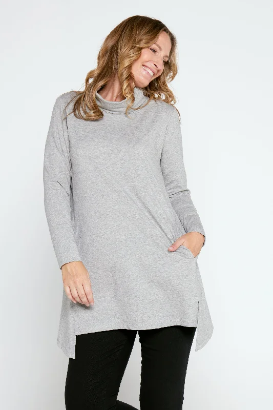 Spaghetti strap women's topsJoslin Cowl Tunic - Silver Marle