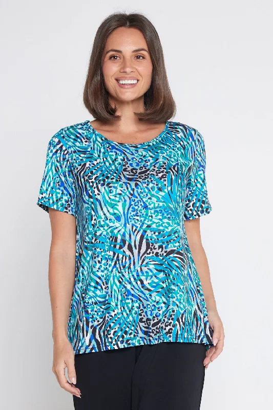 UV-protective women's topsAubrey Top - Aqua Animal